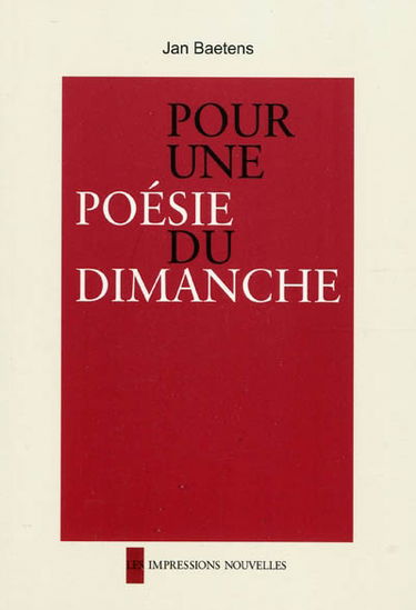 Pour une poésie du dimanche