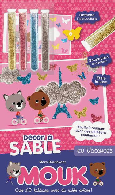 Mouk en vacances : crée 10 tableaux avec du sable coloré !