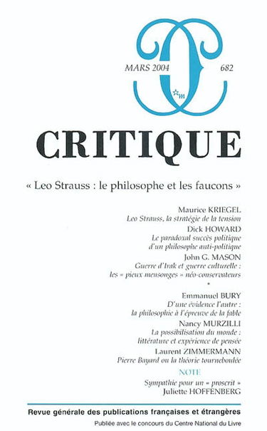 Critique, n° 682. Leo Strauss : le philosophe et les faucons