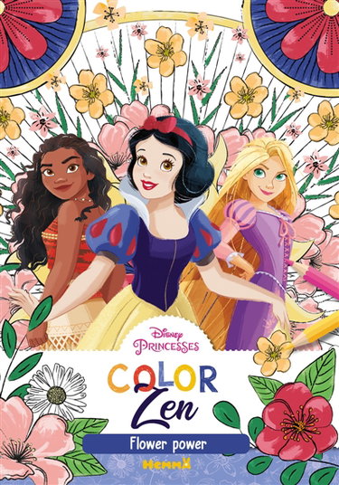 Couverture de Disney Princesses : Color Zen : Flower Power par Collectif
