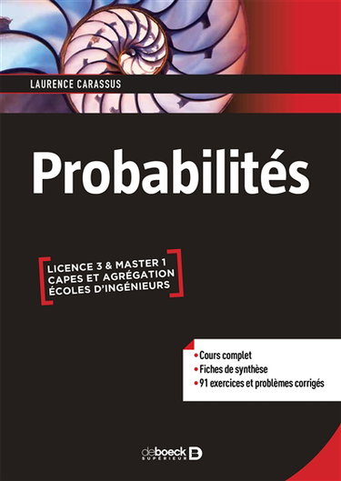 Couverture de Probabilités : licence 3 & master 1, Capes et agrégation, écoles d'ingénieurs