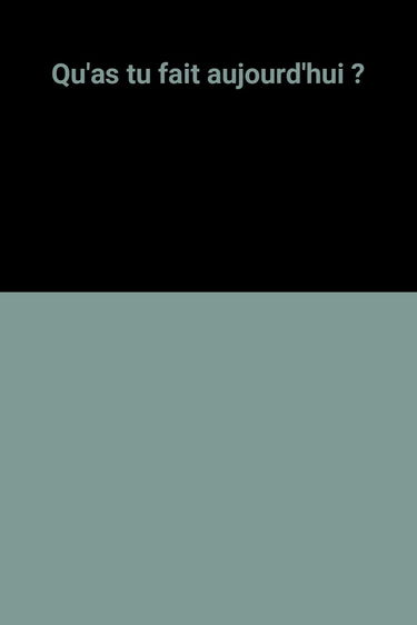 Qu'as-tu fait aujourd'hui