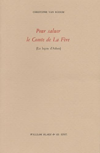 Pour saluer le Comte de La Fère: (La leçon d'Athos)