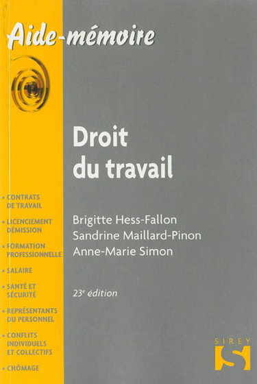 Couverture de Droit du travail : 2013