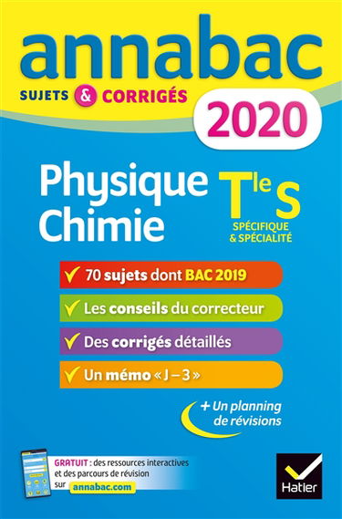 Physique chimie terminale S, spécifique & spécialité : 2020