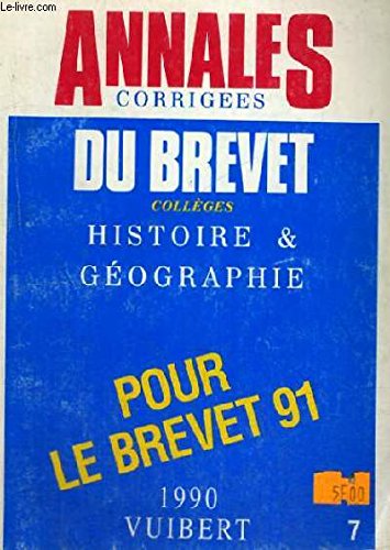 Annales corrigées du Brevet, 1992 : histoire-géographie