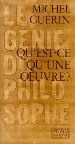 Qu'est-ce qu'une oeuvre ?