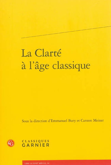 Couverture de La clarté à l'âge classique