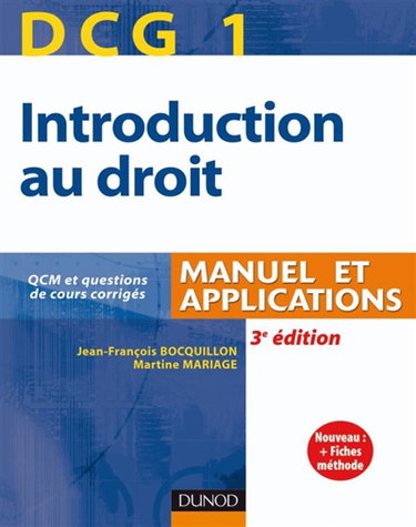Introduction au droit, DCG1 : manuel et applications : avec QCM et questions de cours corrigés