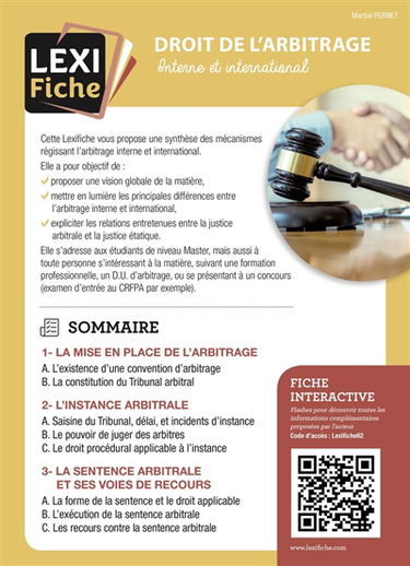 Droit de l'arbitrage : interne et international