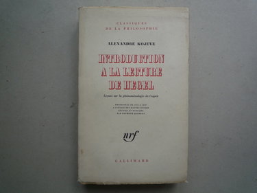 Couverture de Introduction a la lecture de hegel. lecons sur la phenomenologie de l'esprit.