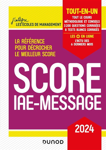 Couverture de Score IAE-Message : tout-en-un : 2024