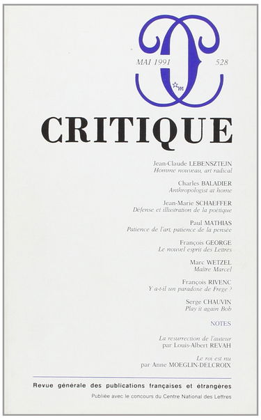 Revue Critique, numéro 528