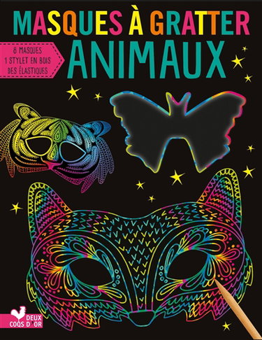 Couverture de Animaux : masques à gratter par Collectif