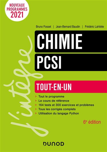 Couverture de Chimie PCSI : tout-en-un : nouveaux programmes 2021