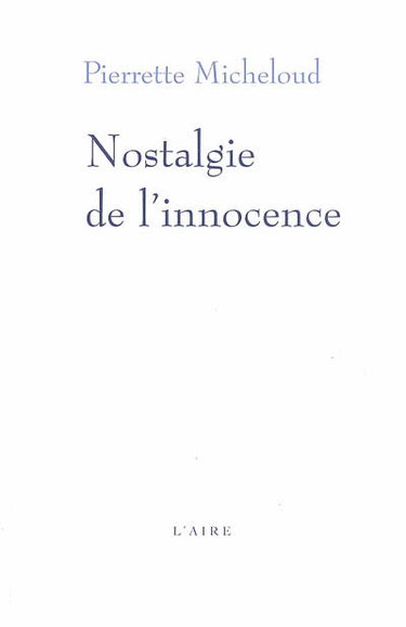 Couverture de Nostalgie de l'innocence