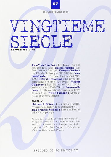Vingtième siècle numéro 57