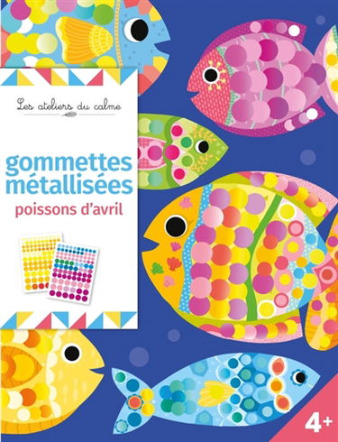 Gommettes métallisées poissons d'avril : pochette avec accessoires