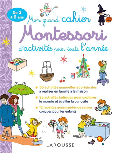 Couverture de Mon grand cahier Montessori d'activités pour toute l'année