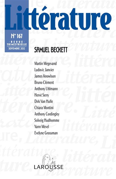 Couverture de Littérature, n° 167. Samuel Beckett