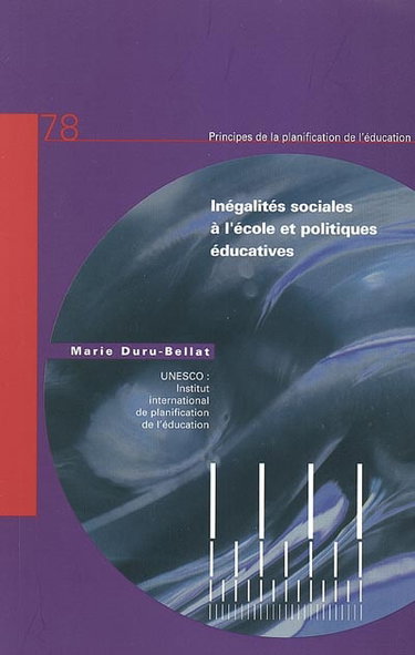 Couverture de Inégalités sociales à l'école et politiques éducatives