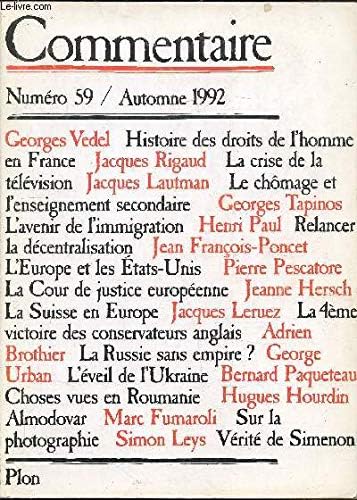 Commentaire n° 59 - Automne 1992
