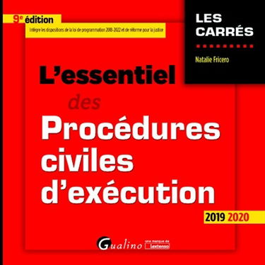 L'essentiel des procédures civiles d'exécution : 2019-2020