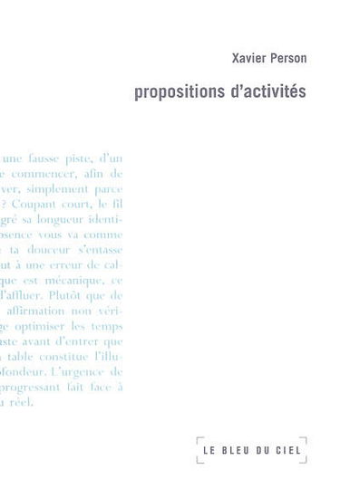 Propositions d'activités