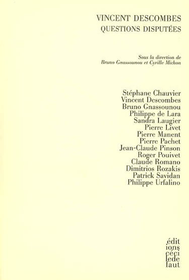 Vincent Descombes : questions disputées