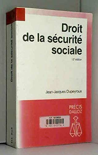 Couverture de Droit de la Sécurité sociale