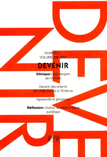 Couverture de Devenir, n° 1(2001) par Anonyme