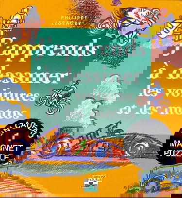 J'apprends à dessiner les voitures et les motos: Avec un magnet puzzle