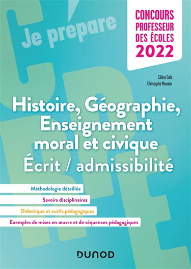 Histoire, géographie, enseignement moral et civique : écrit-admissibilité, concours professeur des écoles 2022