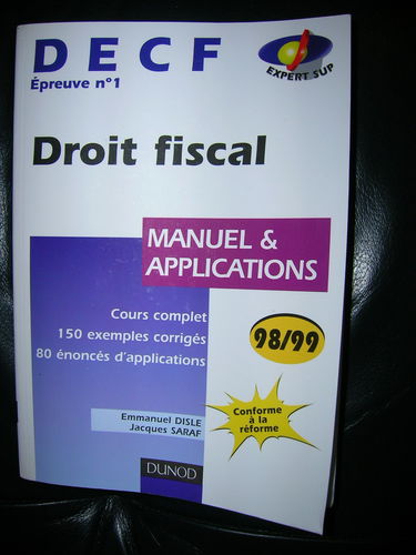 Decf Epreuve N° 1 Droit Fiscal. Manuel Et Applications 1998-1999