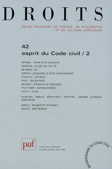 Droits, n° 42. Esprit du code civil : 2e partie