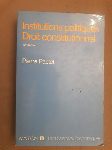 Institutions politiques, droit constitutionnel