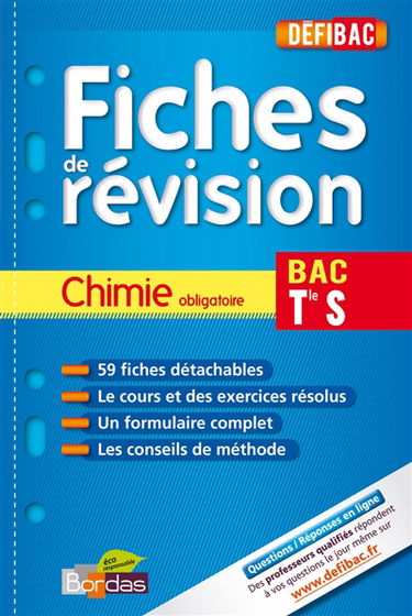 Chimie obligatoire, bac terminale S : fiches de révision