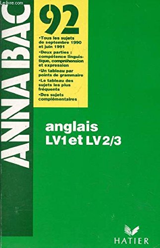Annabac Anglais LV1 et LV2/3
