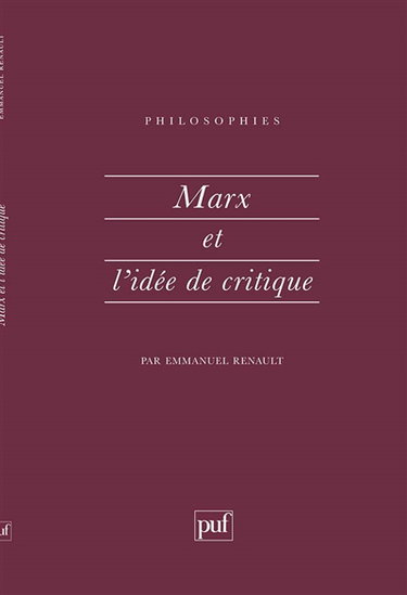 Marx et l'idée de critique