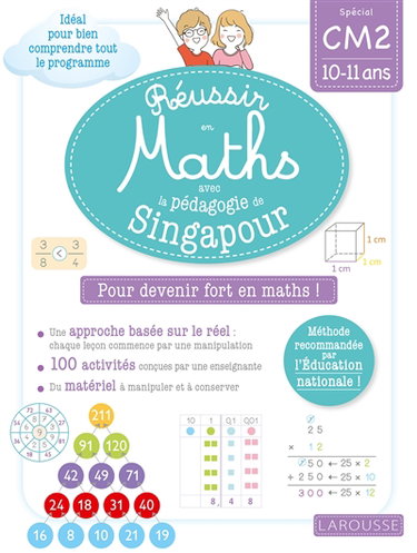 Couverture de Réussir en maths avec Montessori et la pédagogie de Singapour : spécial CM2 : 10-11 ans