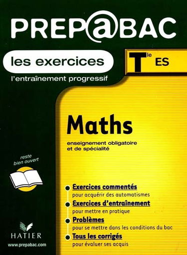 Mathématiques, exercices, terminales ES