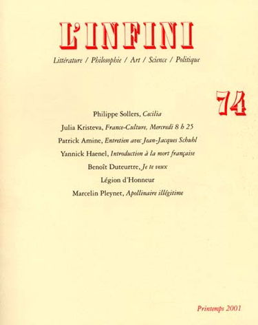 Infini (L'), n° 74