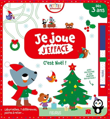 Couverture de C'est Noël ! : je joue, j'efface