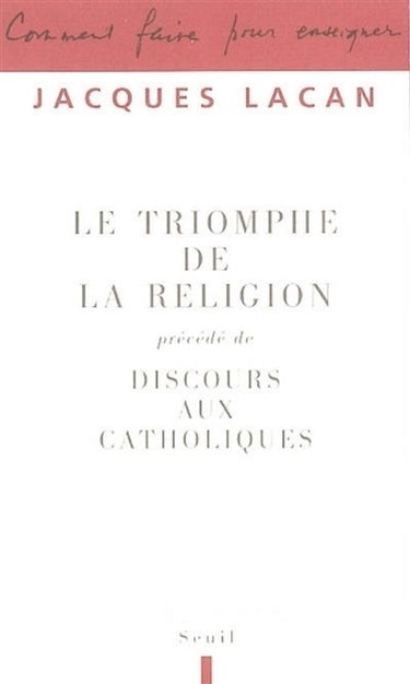 Le triomphe de la religion. Discours aux catholiques
