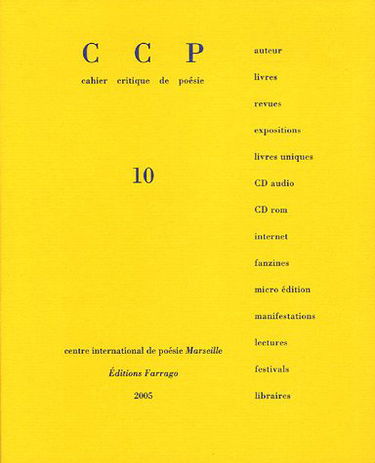Cahier critique de poésie, n° 10. Pascal Quignard