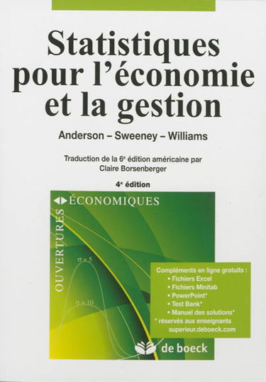 Statistiques pour l'économie et la gestion
