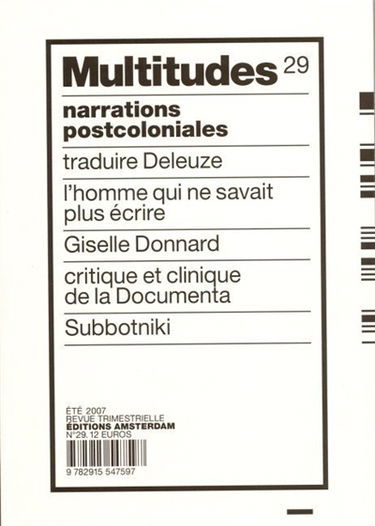 Multitudes, n° 29. Narrations postcoloniales
