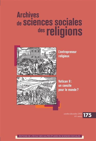 Couverture de Archives de sciences sociales des religions, n° 175. Figures de l'entrepreneur religieux