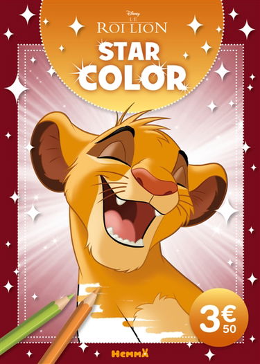 Disney Le Roi Lion : Star Color (Simba cadre bordeaux)