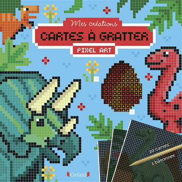 Dinosaures : cartes à gratter pixel art